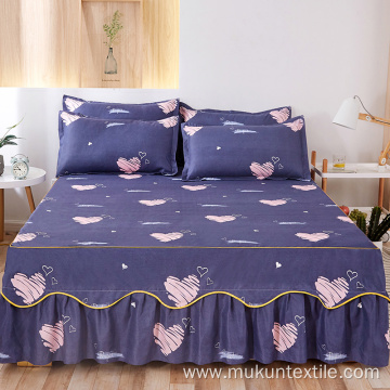 100% polyester microfiber printed bedskirt sets